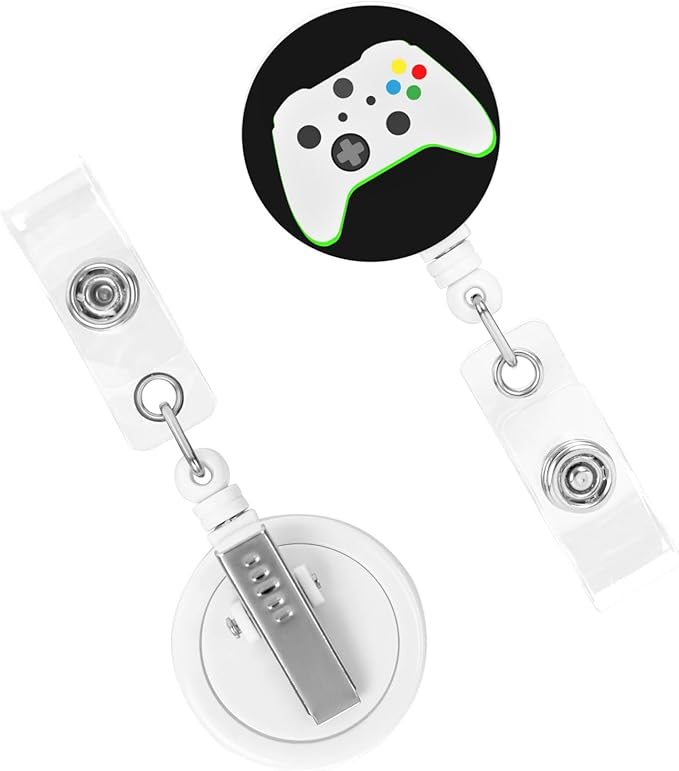 Video Games Badge Reels Retractable Badge Holder with Clip for Id Name Tag Office Worker Student Teacher Nurse Doctor