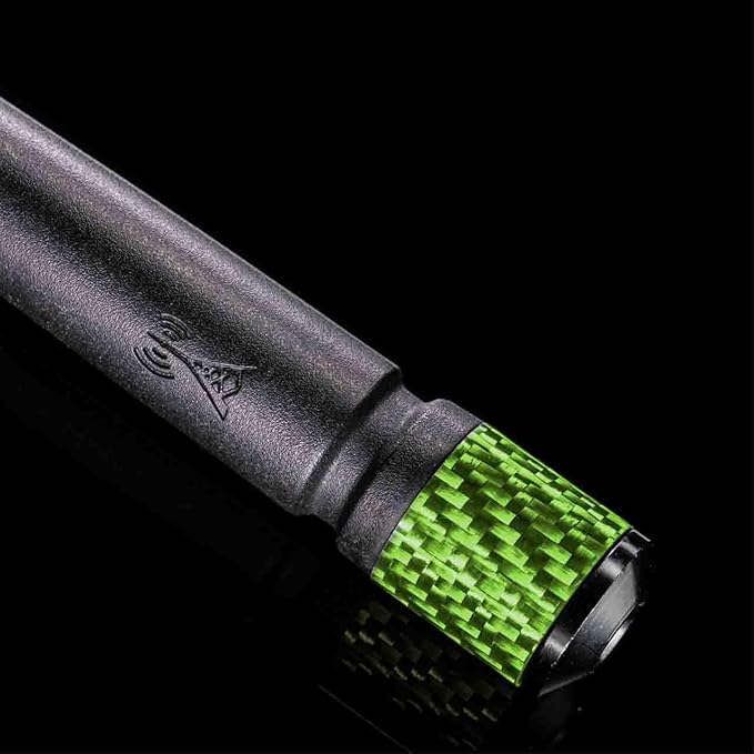 Votex - The Spartan - 13 3/4 Inch Rubber Antenna fits Dodge Ram 1500 | 2500 | 3500 (2009-2024) - USA Stainless Steel Threading - Green Carbon Fiber Trim - Tuned Internal Copper Coil