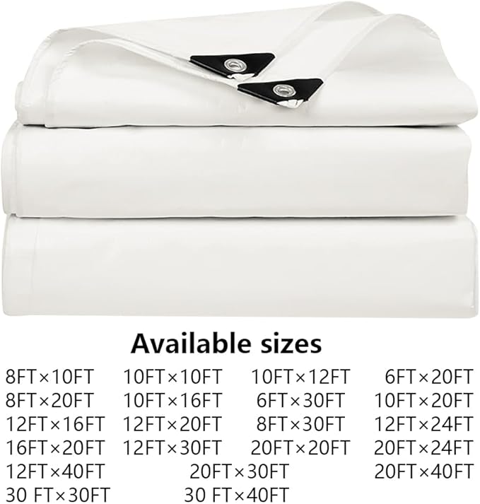 Tarps 12x40 FT Waterproof Heavy Duty Tarp – 12 Mil Thick, UV & Tear Resistant, Reinforced Grommets & Edges – Multi-Purpose Cover for Camping, Roof, Emergency, Truck, Boat