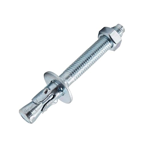 3/8" x 3-3/4" Wedge Anchor, for Cement and Concrete only, zinc-Plated Carbon Steel Screws and lag Bolts （ 100 pcs