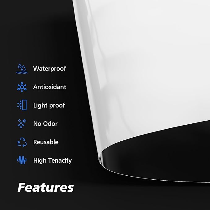 Crawl Space Vapor Barrier - 14 mil 10' x 100', Vapor Barrier for Crawlspace Encapsulation kit, Vapor Barrier Plastic Material, Crawlspace Liner, Heavy Duty Plastic sheeting, Black and White Panda Film