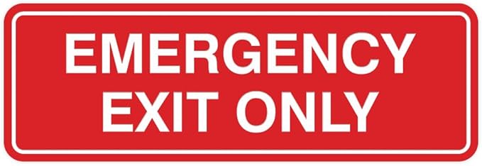 Signs ByLITA Standard Emergency Exit Only Sign - Easy Installation | Durable Wall or Door Sign (Red) - Small 2 Pack