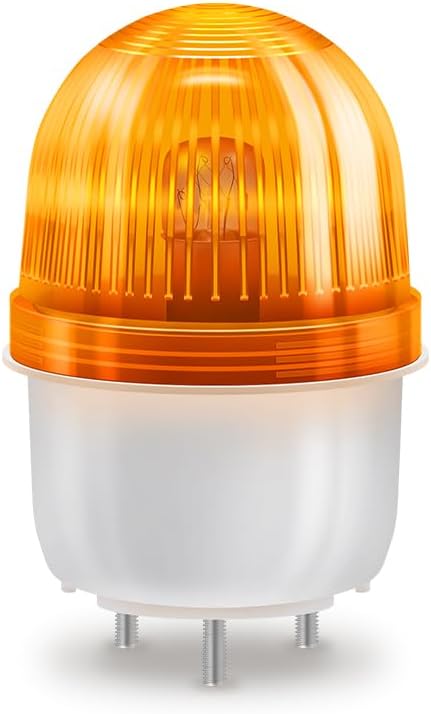 TOPENS JD110VY 110V Warning Light Emergency Flashing Safety Strobe Beacon Amber/Yellow Alarm Lamp Siren Blinker Halogen Tungsten Lamp for Gate Openers, Emergency and Construction Vehicles