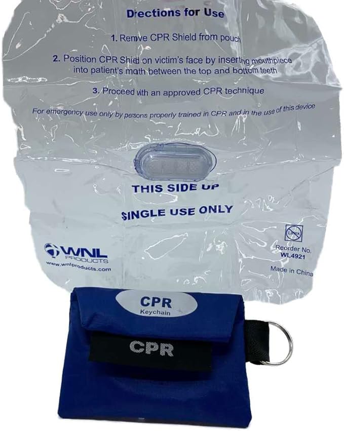 WNL Products FAK5000SGI-BUNDLE Adult/Child & Infant CPR Rescue Mask Kit with CPR Keychain - Soft Case CPR Set with One-Way Valve, Gloves, Antiseptic Wipe, and Face Shield Keychain Barrier - Bundle