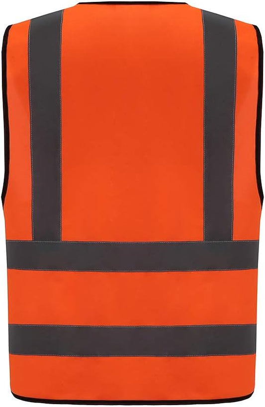 AYKRM 12 colour High visibility viz vest hi vis viz reflective work construction safety vest (XS-8XL)