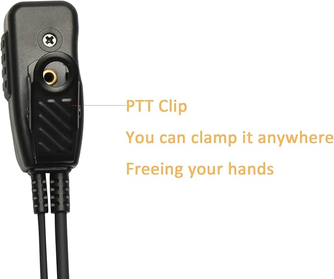 G Shape Headset with PTT Mic Compatible for Baofeng UV-5R BF-888S BF-F8HP Kenwood TK-3140 TK-2202 TK-3400 TK-3402 TK-3107 Two Way Radio 10Pack