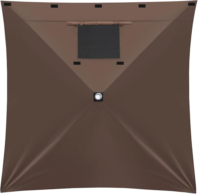MASTERCANOPY Wind Screen Side Panel with Window for 10x10 Escape Screen Shelter Canopy Tent - Weatherproof, UV Resistant Sun Shade Attachment Accessory (Coffee Brown, 1 Pack)