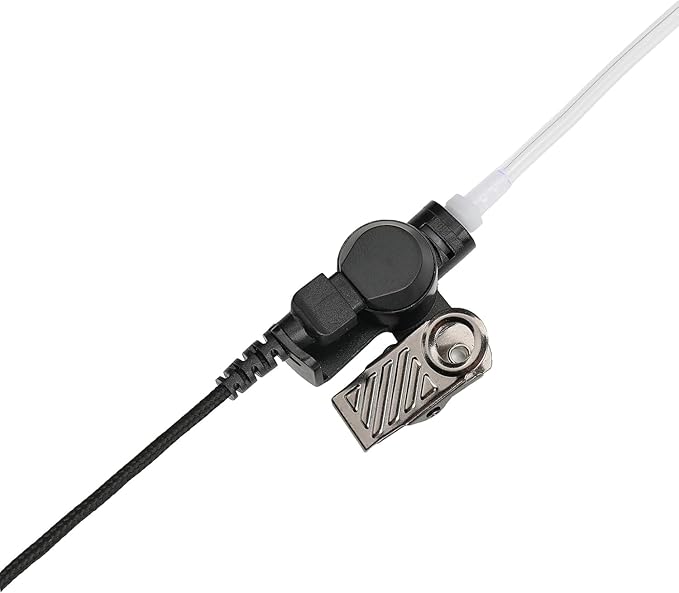 Two Way Radio Earpiece with PTT Compatible with Motorola CLS1110 CLS1410 CP185 CP200 CP200D Walkie Talkie 2 Pin Surveillance Headset with Mic Reinforced Cable (2 Packs)