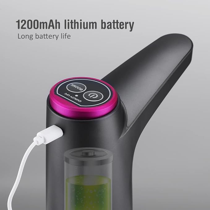 Automatic Drinking Water Pump, Smart USB Portable Water Bottle Dispenser with USB Electric Charging and Automatic Off Switch - Black