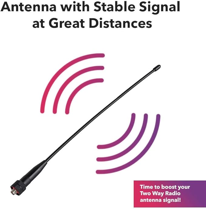 Dual Band Radio Antenna 15.6 inch VHF/UHF (144/430mhz) - Handheld Ham Radio Antenna, Suitable with Baofeng - Antenna Upgrade for Walkie Talkie UV5R, UV82 and Other Models with SMA-Female Connectors