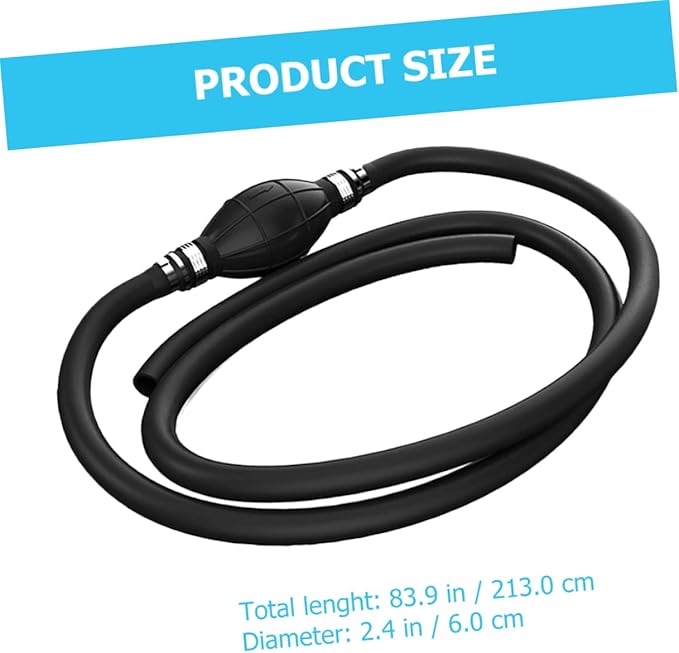 Fuel Transfer Siphon Pump for Gasoline and Oil High Flow Hand Pump with Rubber Hose Inner Portable Vehicle Emergency Fuel Transfer Tool for Cars and Trucks
