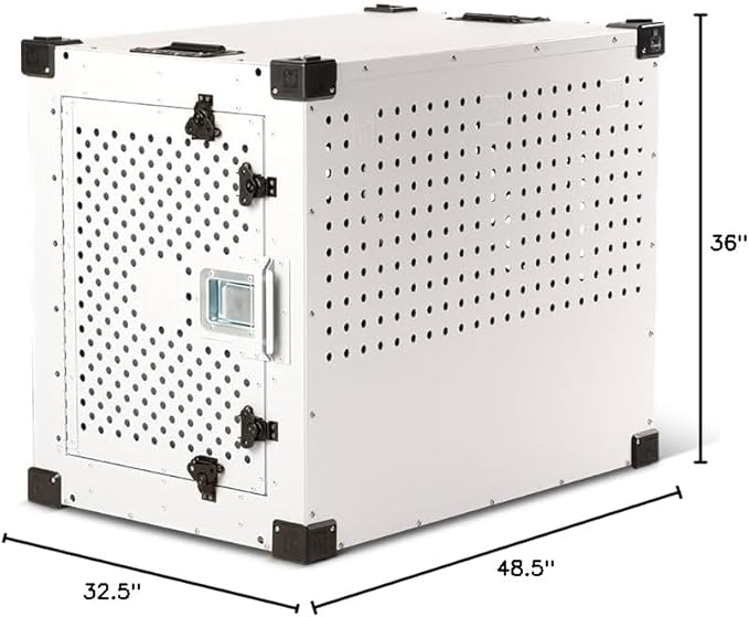Impact Indestructible High Anxiety Dog Crate for XXL Dogs - Heavy Duty Escape Proof Indoor Dog Kennel with Powder-Coated Aluminum - Ideal for Escape Artists (White, 48" (48.5" L x 32.5" W x 36" H)