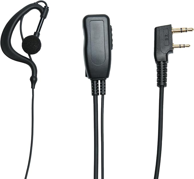 G Shape Headset with PTT Mic Compatible for Baofeng UV-5R BF-888S BF-F8HP Kenwood TK-3140 TK-2202 TK-3400 TK-3402 TK-3107 Two Way Radio 10Pack