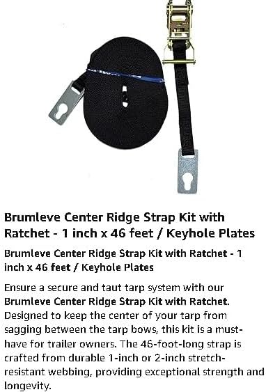 Brumleve Center Ridge Strap Kit with Ratchet, 1 inch x 46 feet/Keyhole Plates