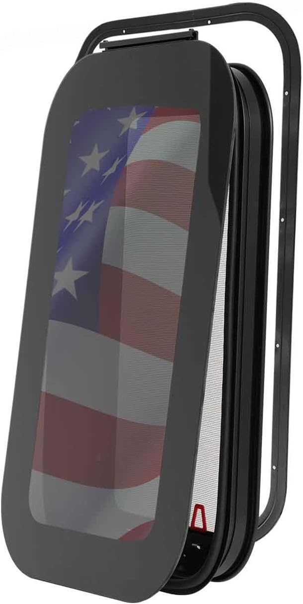 14"x22" Frameless RV Sliding Window - DOT Approved Tinted Glass, Anodized Aluminum Frame w/Mesh Screen, Fits 1.5"-1.875" Walls (Complete Installation Kit Included)