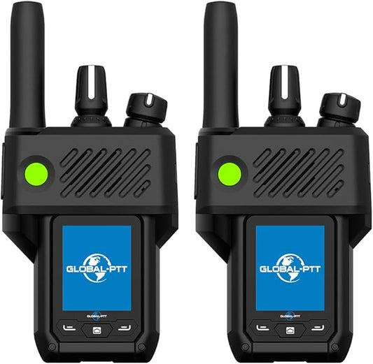 Global-PTT G6Plus 4G LTE Two-Way PoC Radios - 8800mAh Battery Nationwide Coverage Unlimited Communication Range - Metal Body Walkie Talkies (Classic Black)
