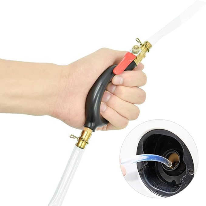Gasoline Siphon Hose Pump, Hand Fuel Transfer Pump, Portable Manual Fuel Transfer Pump for Gas Gasoline Petrol Diesel Oil Liquid Water Fish Tank