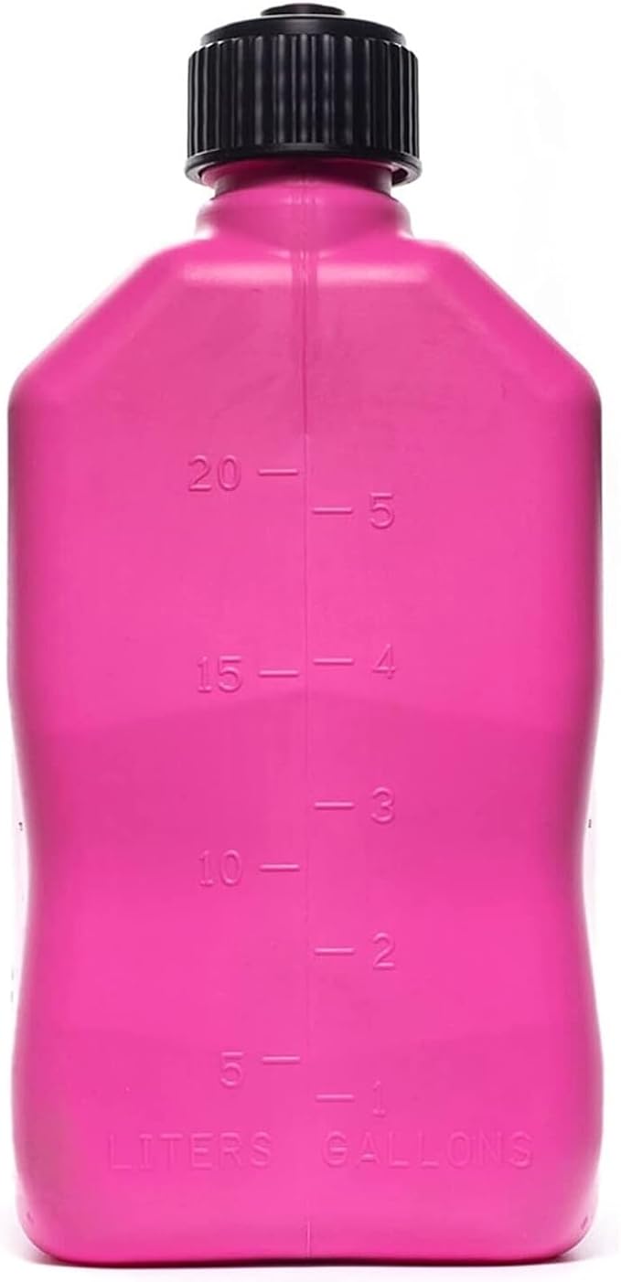 VP Racing Utility Container 5.5 Gallon - 4 Pack With 4 Deluxe Hoses and a Get Bent Hose Bender (Pink, 4 Pack)