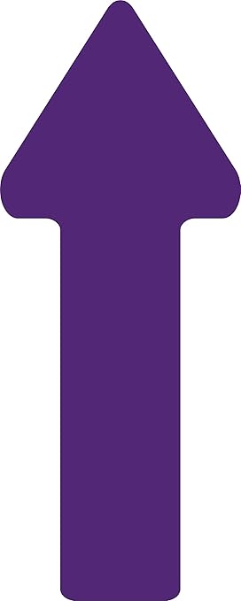 5S Location Marking Arrow- Durable Laminated LSE (Low Surface Energy) Arrow Shaped Floor Marker by Graphical Warehouse- 5S Safety and Security Signage (10x3.5", Purple, 100)