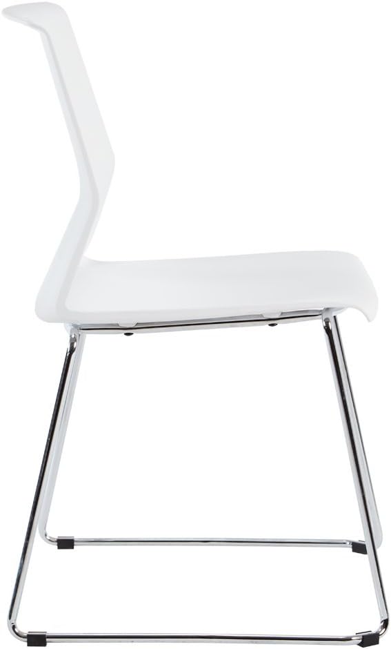 Sidanli White Plastic Stackable Chairs-(Set of 4)