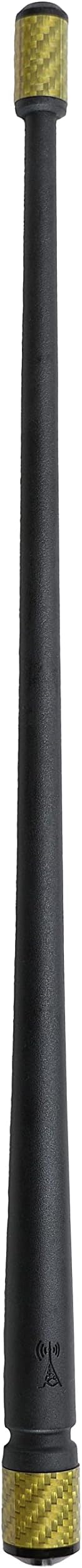 Votex - The Spartan - 13 3/4 Inch Short Flexible Rubber Antenna fits Nissan Titan (2004-2018) - Gold Carbon Fiber Trim - Tuned Internal Copper Coil - Part Number A601-QUA-15