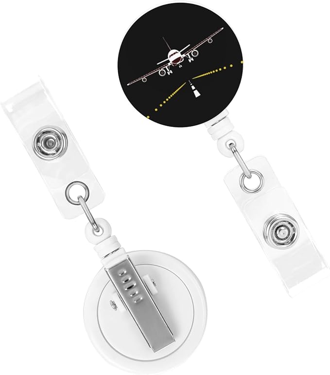Airplane Aircraft Badge Reels Retractable Badge Holder with Clip for Id Name Tag Office Worker Student Teacher Nurse Doctor