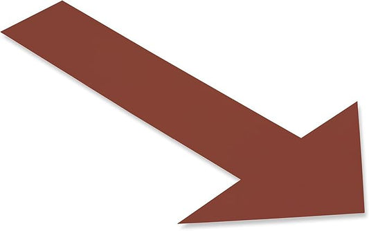 Mighty Line Solid Arrows Directional Sticker Sign Floor Marking Tape for Safety, Caution, Warning, Heavy-Duty, Peel and Stick, Adhesive, Industrial Quality, Brown, 10" by 6", Pack of 50