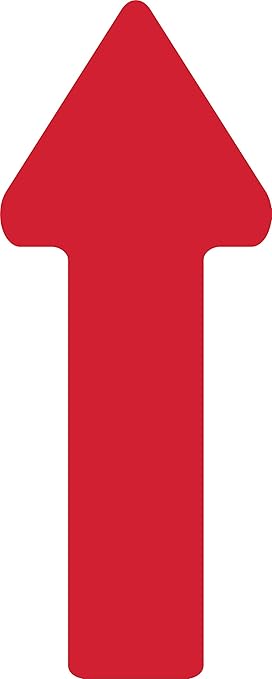 5S Location Marking Arrow- Durable Laminated LSE (Low Surface Energy) Arrow Shaped Floor Marker by Graphical Warehouse- 5S Safety and Security Signage (10x3.5", Red, 25)