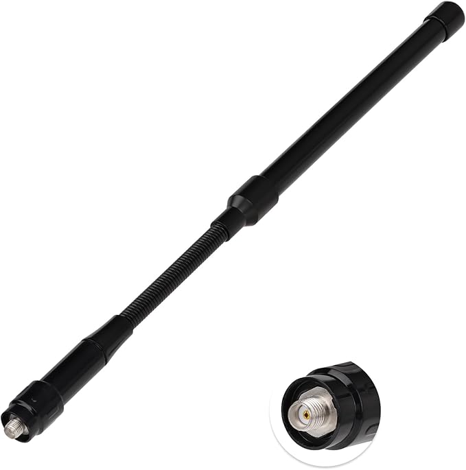 Superbat Dual Band UHF VHF Walkie Talkie Antenna 12 Inch Flexible Fiberglass SMA Female Antenna Compatible with Baofeng UV-5R 888S Retevis Aliunce HD1 Arcshell AR-5 Two Way Radio