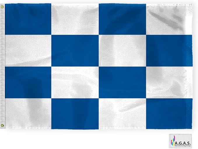 AGAS November Code N Marine Signal 4x6 Ft Flag - Printed 200D Nylon - Canvas Header - Brass Grommets - Colorfast & Stitched Edges - Nautical Boat Flag - Naval Code Signal Flag.