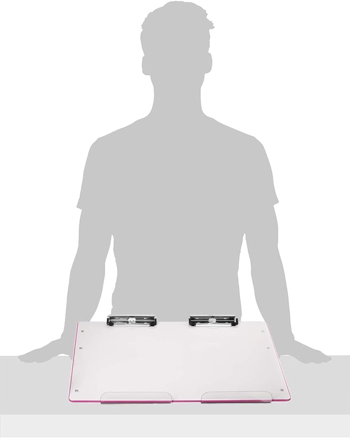 Slant Board for Writing – Adjustable Magnetic Whiteboard & 22° Angle Ergonomic Desk for Reading, Writing, Drawing and Studying – Portable Tabletop Stand for Students and Teachers - Pink