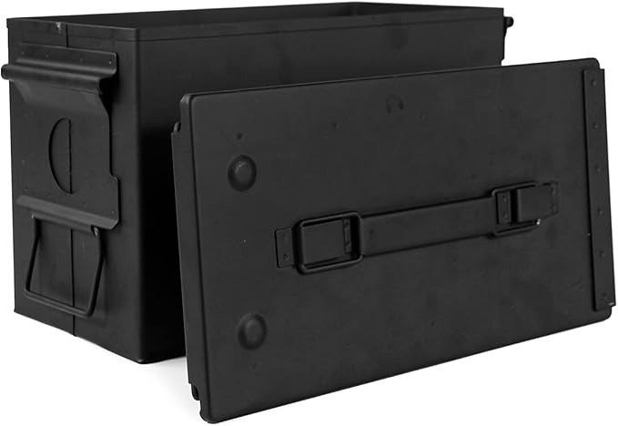 GUGULUZA Metal Ammo Can 30/50 Cal, Lockable Bullet Storage Case, Waterproof & Airtight Containers Box with Flip Top for Long-Term Storage Shotgun, Rifles, Pistols Ammunition