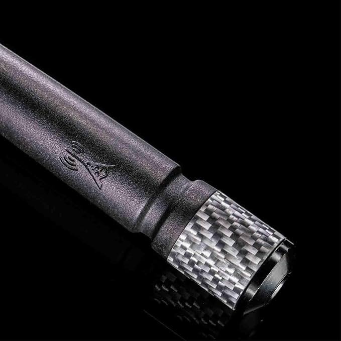 Votex - The Spartan - 13 3/4 Inch Rubber Antenna fits Ford F-150 | F-250 | F-350 | F-450 | F-550 - USA Stainless Steel Threading - Silver Carbon Fiber Trim - Tuned Internal Copper Coil