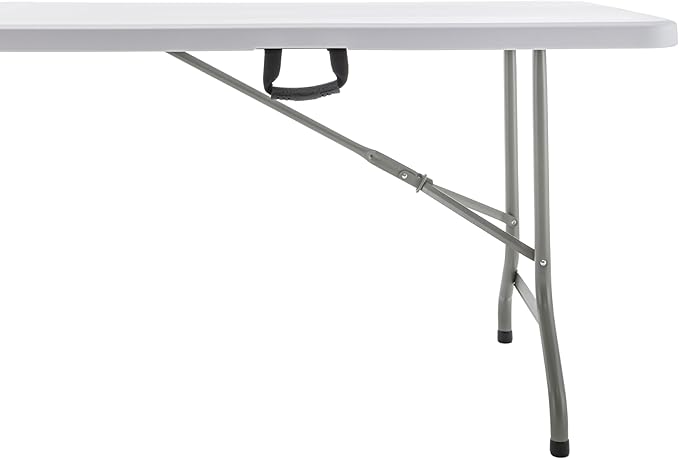 BTEXPERT 8-Foot - 96" Long White Plastic Folding Table Portable 30" Wide, 29" High, Indoor Outdoor Events Banquet Dining Party Patio