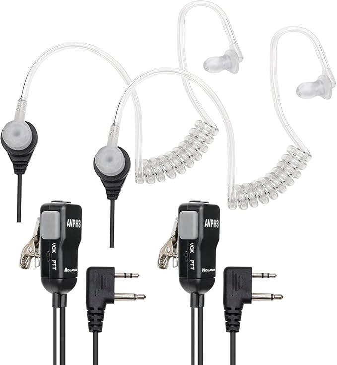 Midland AVPH4 Ear-Clip Headsets GMRS Radios (6-Pack)
