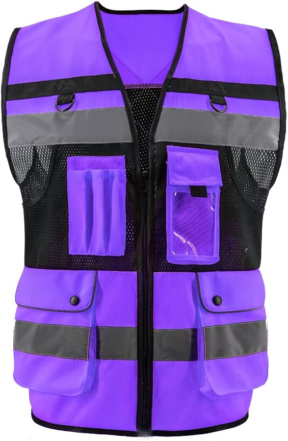 Safety Vest High Visibility Reflective Construction Vest for Men Women