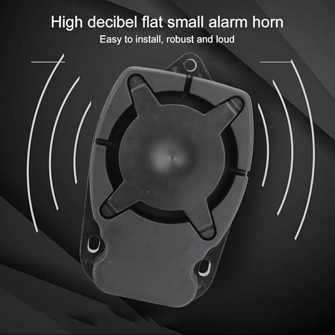 12V Electronic Buzzer Alarm 110DB – Loud Tone Horn Siren for Car Motorcycle Security, ABS Housing with 260mm Cord Length