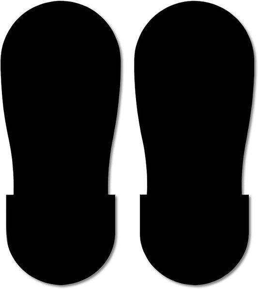 Mighty Line Big Footprints Floor Marking Tape for Safety, Caution, Warning, Heavy-Duty, Peel and Stick, Adhesive, Industrial Quality, 12" Long x 5" Wide, Black, Pack of 50