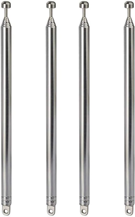 Bingfu 7 Sections Telescopic 74cm AM FM Antenna Portable Radio Antenna Replacement (4-Pack) Compatible with Indoor Portable Radio Home Stereo Receiver AV Audio Video Home Theater Receiver TV Tuner