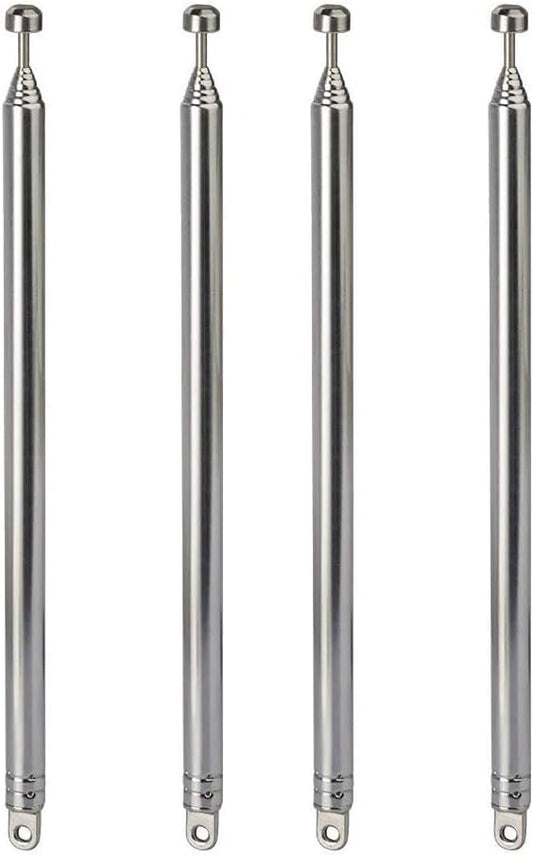 Bingfu 7 Sections Telescopic 74cm AM FM Antenna Portable Radio Antenna Replacement (4-Pack) Compatible with Indoor Portable Radio Home Stereo Receiver AV Audio Video Home Theater Receiver TV Tuner