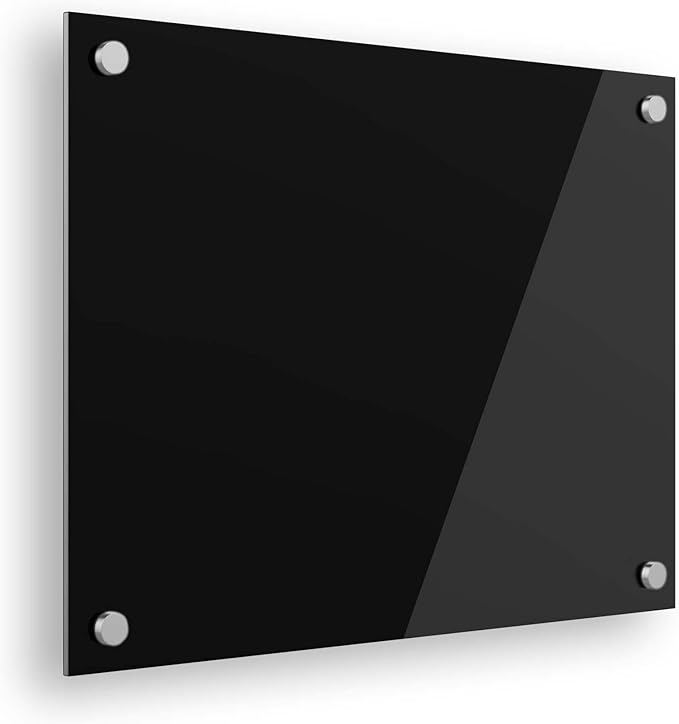 Ships Next Day, Made in USA - Acrylic Dry Erase Board | Non-Magnetic Dry Erase Board | Hanging Frameless White Board | Acrylic for Office, School and Home Walls | for Kids & Adults (Black - 20x30)