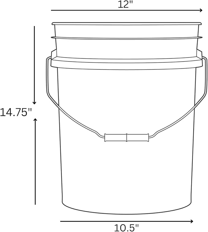 House Naturals 5 Gallon Premium HPDE Plastic Bucket - Made in USA Food Grade Storage Container, BPA Free All Purpose Pail (4, Purple)