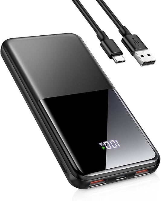 Portable Charger Power Bank, 10000mAh Mini Portable Battery Fast Charging Battery Pack Travel Essentials, PD 3.0 QC 4.0 External Phone Powerbank for iPhone Android Samsung and USB/USB-C Devices