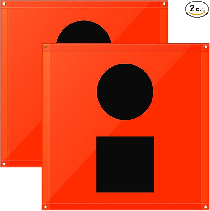 Tudomro 2 Pieces Orange Safety Distress Flag for Boating 3 x 3 Feet Visual Distress Signal Marine Boat Orange Boat Flag for Guard Emergency Fishing Kayak Camping Hiking Climbing
