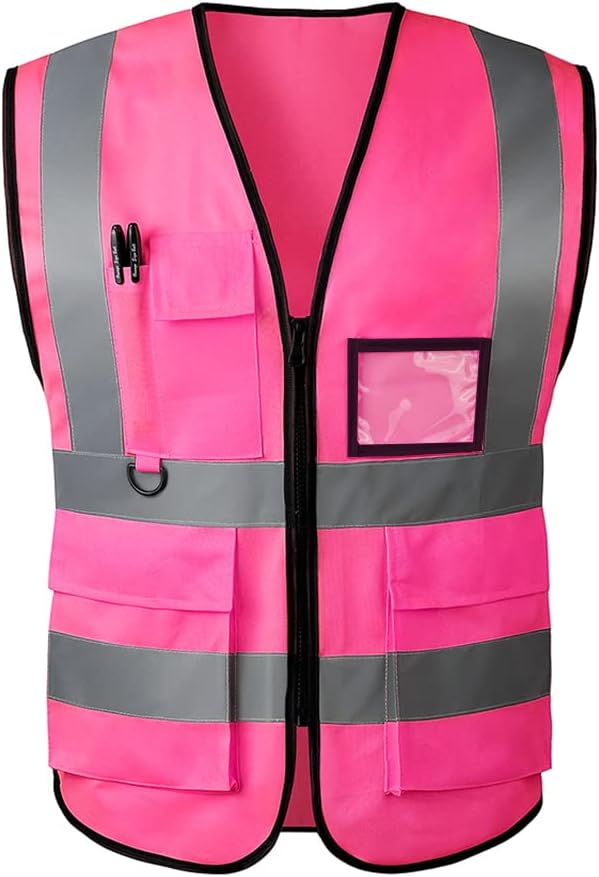 Tydon Guardian Reflective Safety Vest for Women Men High Visibility Security With Pocket Zipper Front Meet ANSI/ISEA Standard