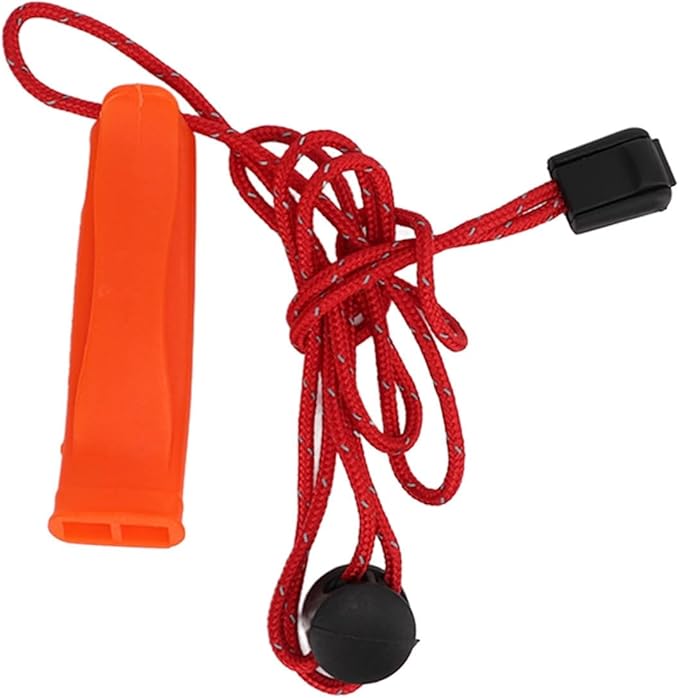 Pwshymi Emergency Whistle Sturdy, Super Loud Safety Whistle for Outdoor Hiking, Camping, Plastic Orange