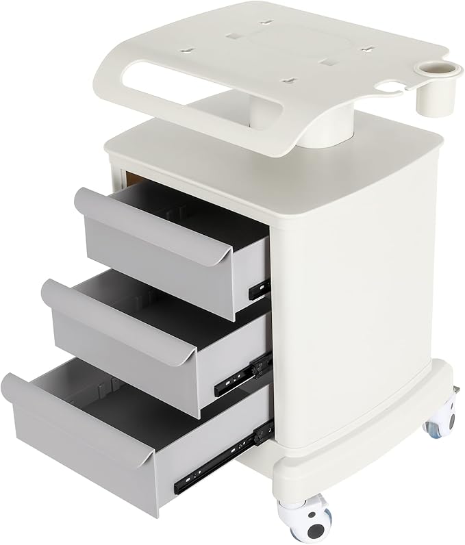 Mobile Ultrasound Trolley Cart Portable Ultrasound Imaging Scanner Vehicle Medical Beauty Storage Cart 110LBS Load with 4 Wheels 2 Brake for Hospital Office Bedroom Medical Clinic