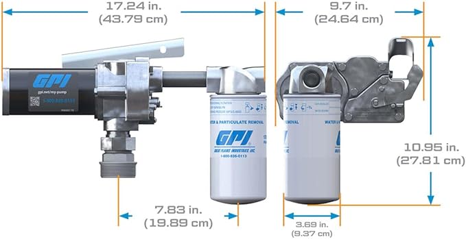 GPI - M-150 Series Fuel Transfer Pump, Automatic Shut-Off Nozzle with Filter Kit, 15 GPM, 12 Volt (110612-03)