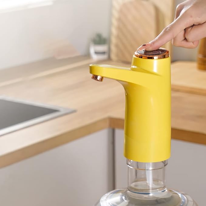 Water Pump for 5 Gallon Bottle Portable USB Charging Water Dispenser (Yellow)