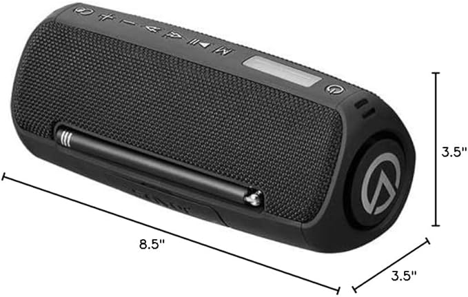 Saver By Emsonic - Portable Bluetooth Speaker, Waterproof Speaker with Carbon Monoxide Detector & FM Radio - 24-Hour Playtime, 40W Powerfull Sound & Deep Bass - Orange